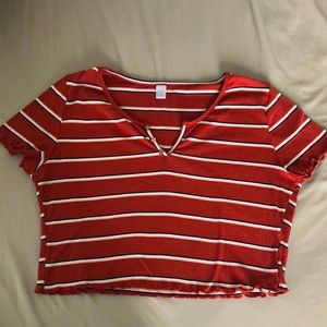 Women’s Striped Red Crop top